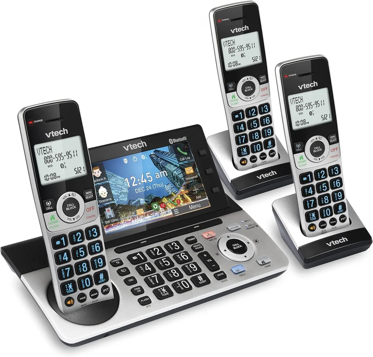 vtech VTech IS8251-3 VoIP cordless phone 3-handset — product photo