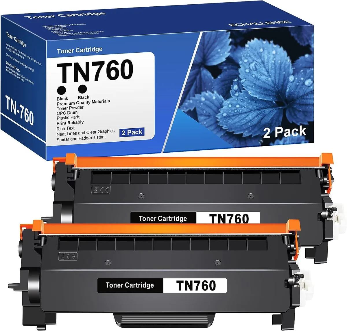NuoTo NuoTo TN760 TN730 Black Toner Cartridge 2 Pack 3000 Pages — product photo