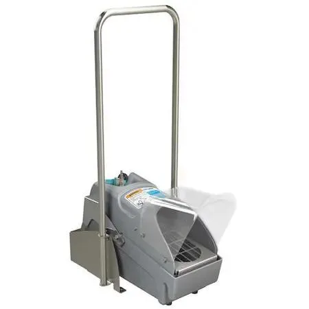 Plastic footwear sanitizing unit, 42in high, 30in long, 15in wide