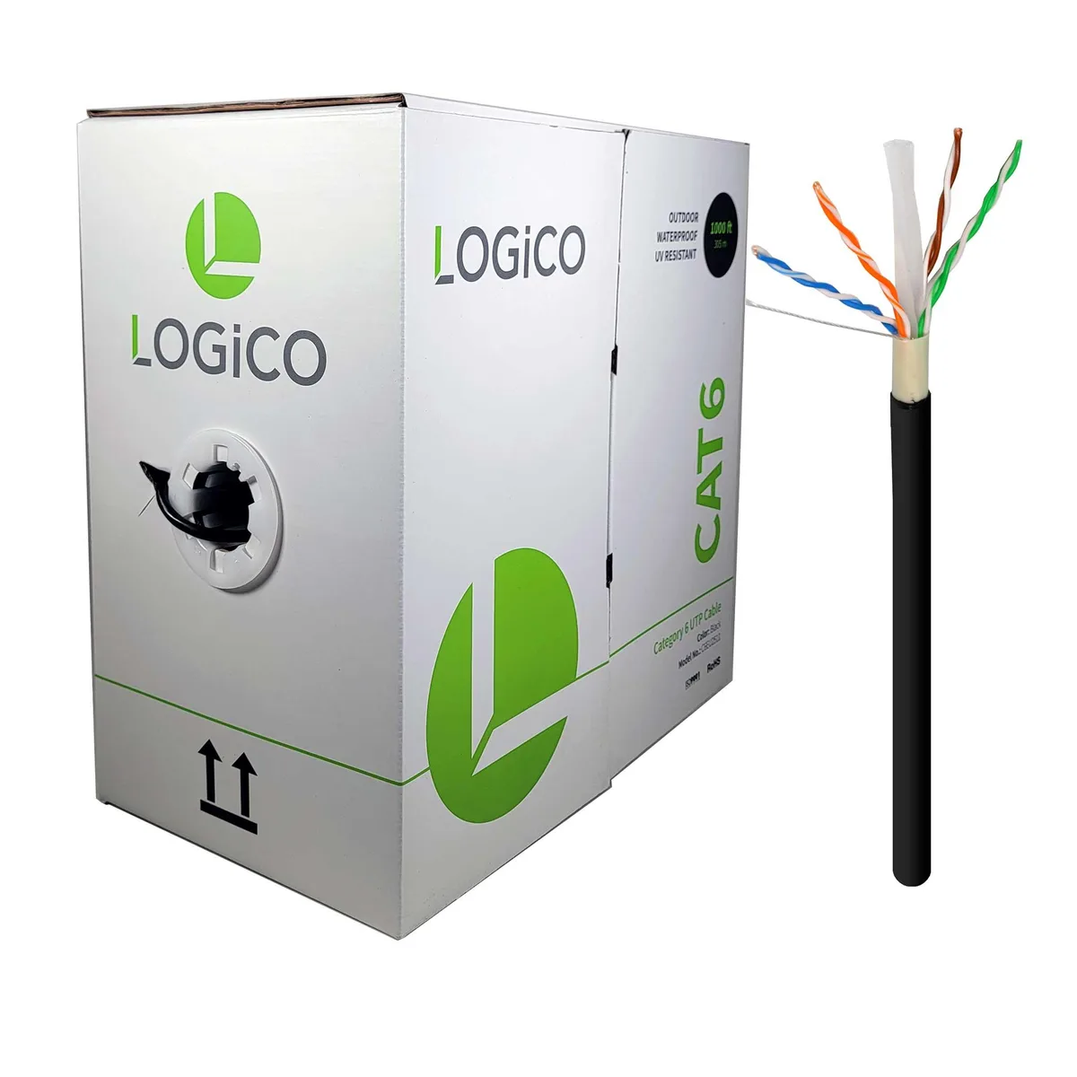Logico Logico C6EU2511 Cat6 UTP Direct Burial Cable 23AWG CCA 550MHz 1000ft — product photo