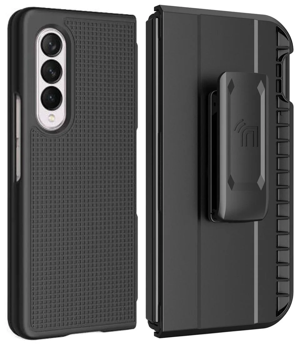 Nakedcellphone Nakedcellphone Grid Case + Holster Belt Clip with S Pen Holder for Samsung Galaxy Z Fold 3 5G (SM-F926) — product photo