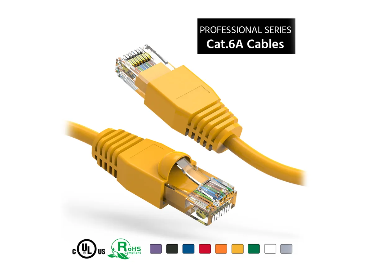 Nippon Labs Nippon Labs 60CAT6A-75YW Cat6A UTP network ethernet cable 75 ft yellow 24 AWG — product photo