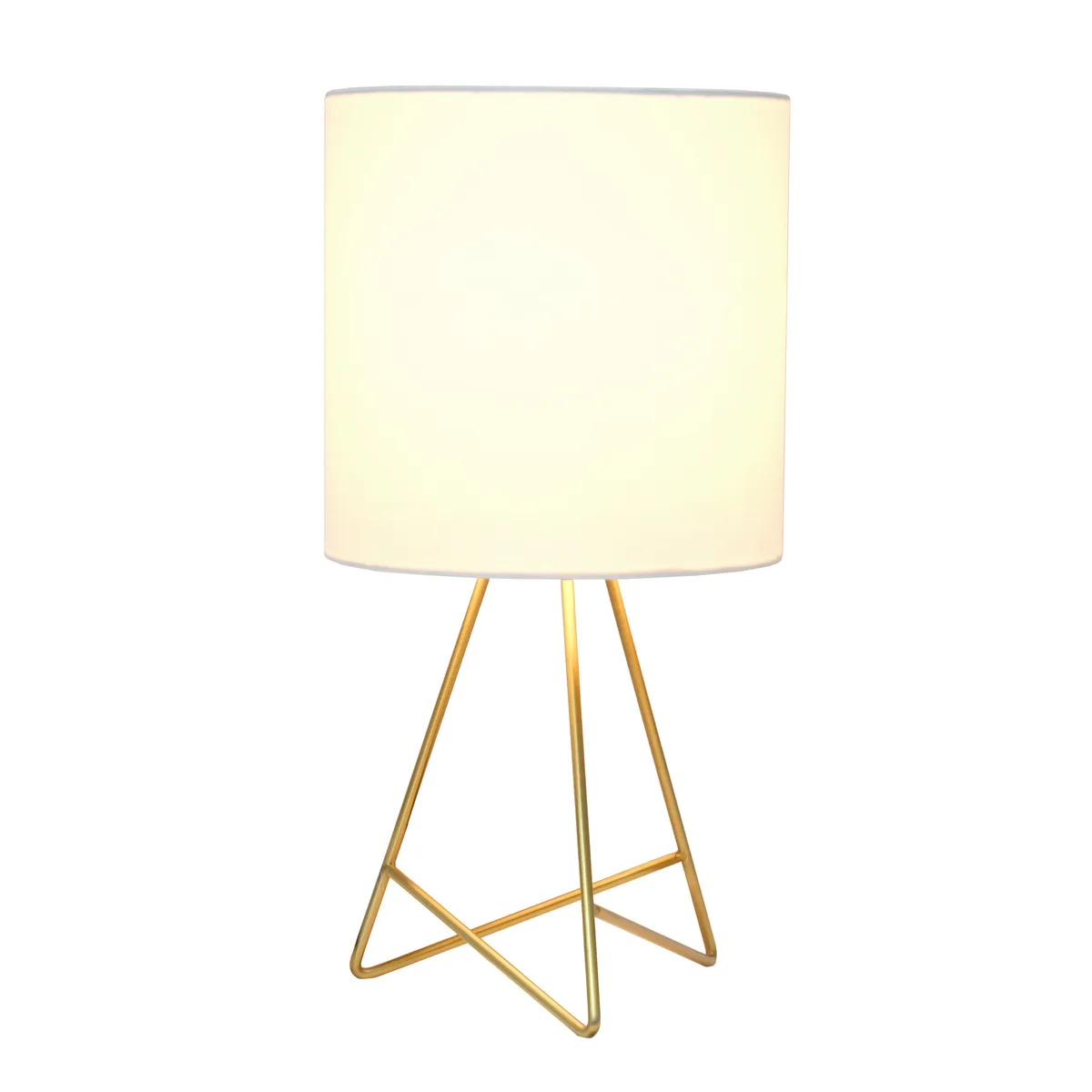 Simple Designs Simple Designs Down to the Wire Table Lamp, Gold with White Shade — product photo