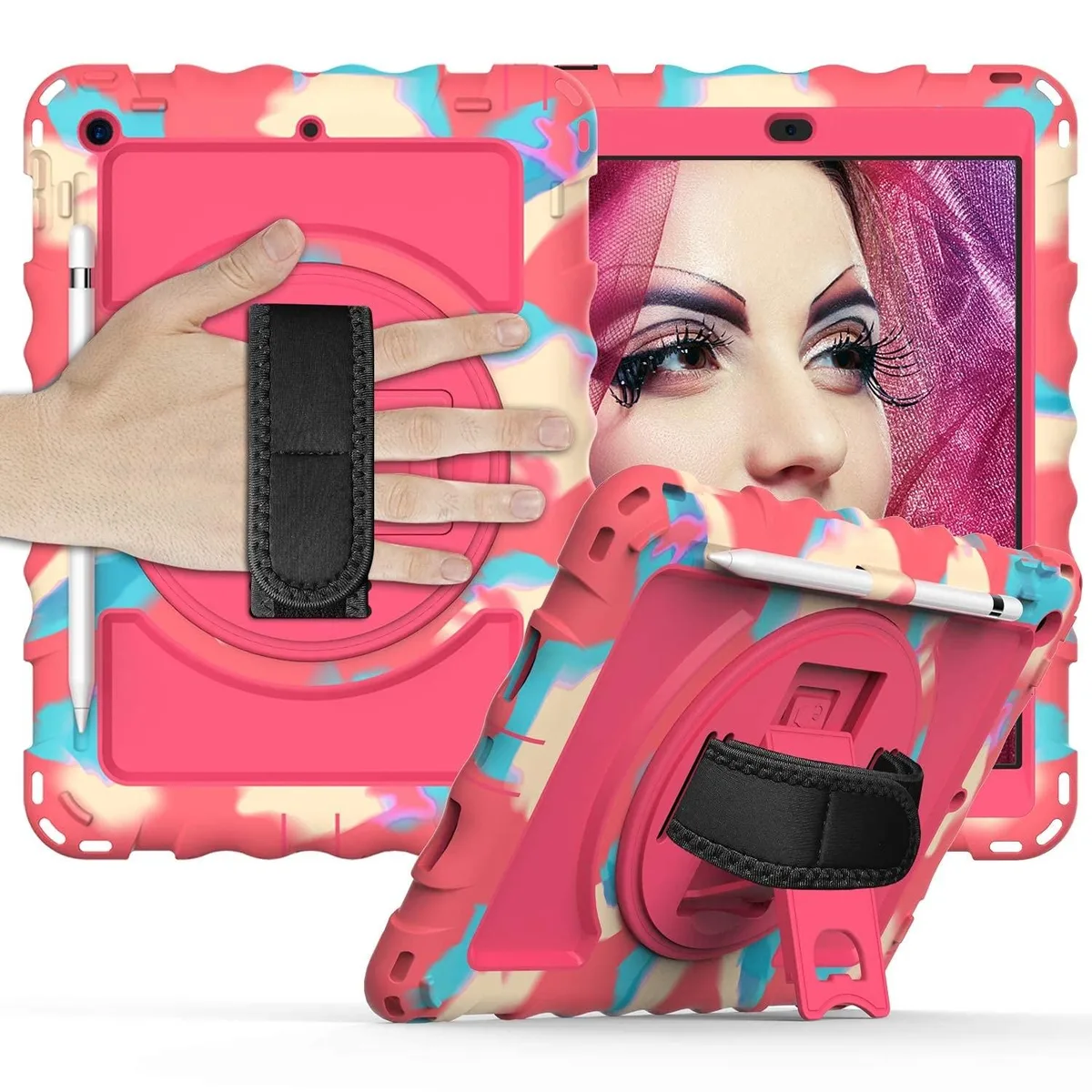 Dteck Dteck 2 in 1 accessory for iPad 10.2 inch 2021 2020 2019, Pink — product photo