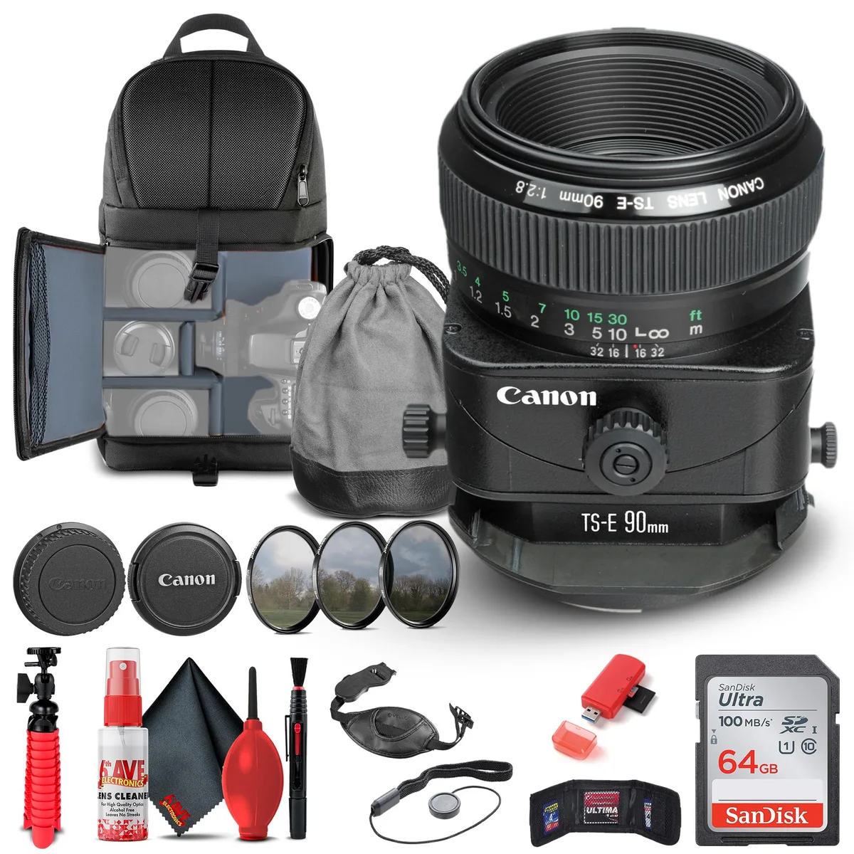 Canon Canon TS-E 90mm f/2.8 Tilt-Shift Lens Bundle — product photo