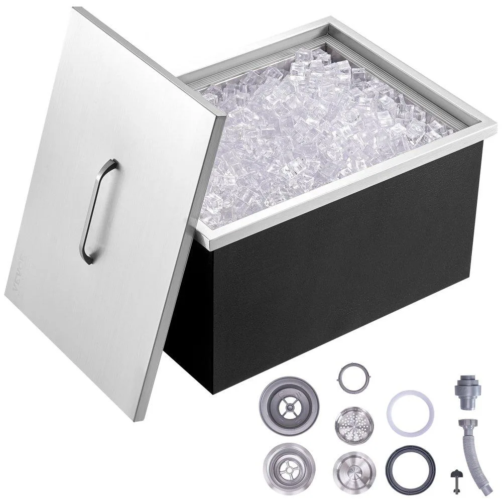 VEVOR VEVOR Drop-in Ice Chest 20"L × 14"W × 12"H 32 qt Stainless Steel Specialty Appliance — product photo
