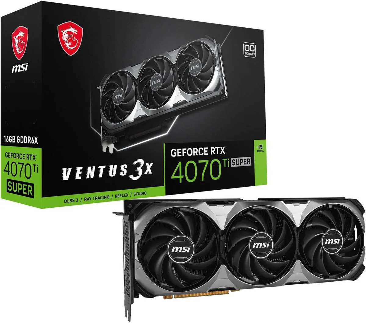 MSI MSI Ventus GeForce RTX 4070 Ti SUPER 16G VENTUS 3X OC graphics card — product photo
