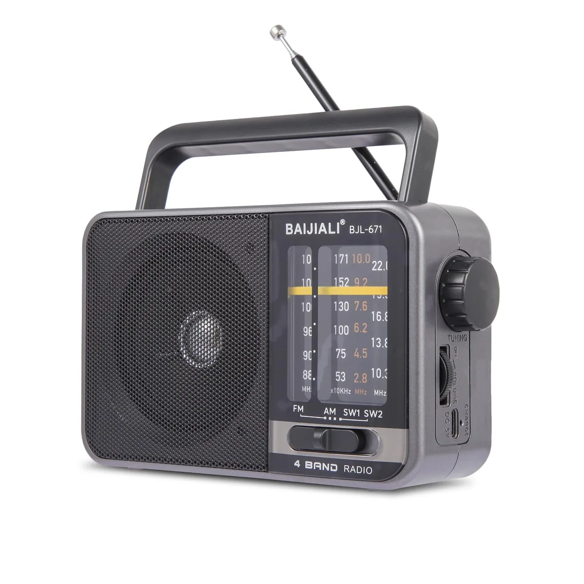  BAIJIALI BJL-671 AM/FM/SW portable radio — product photo