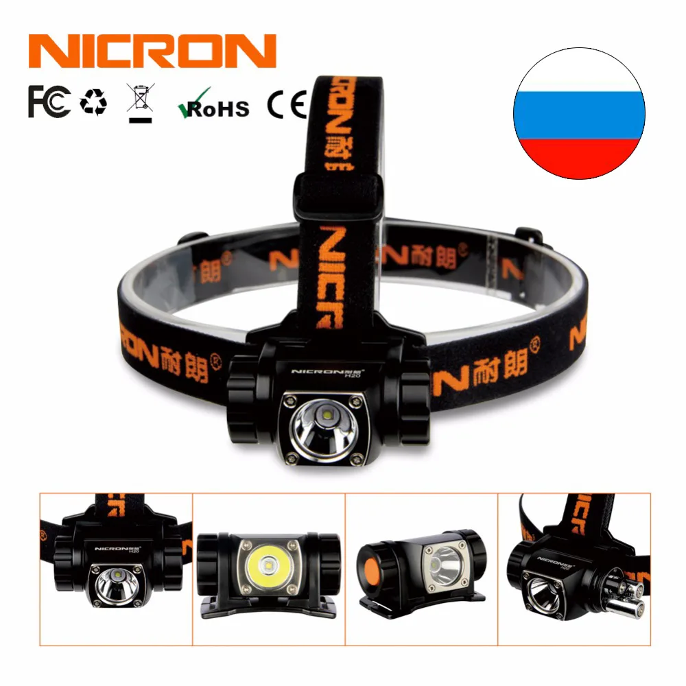 NICRON NICRON H20 Headlamp 380Lm 150M IPX8 Black — product photo