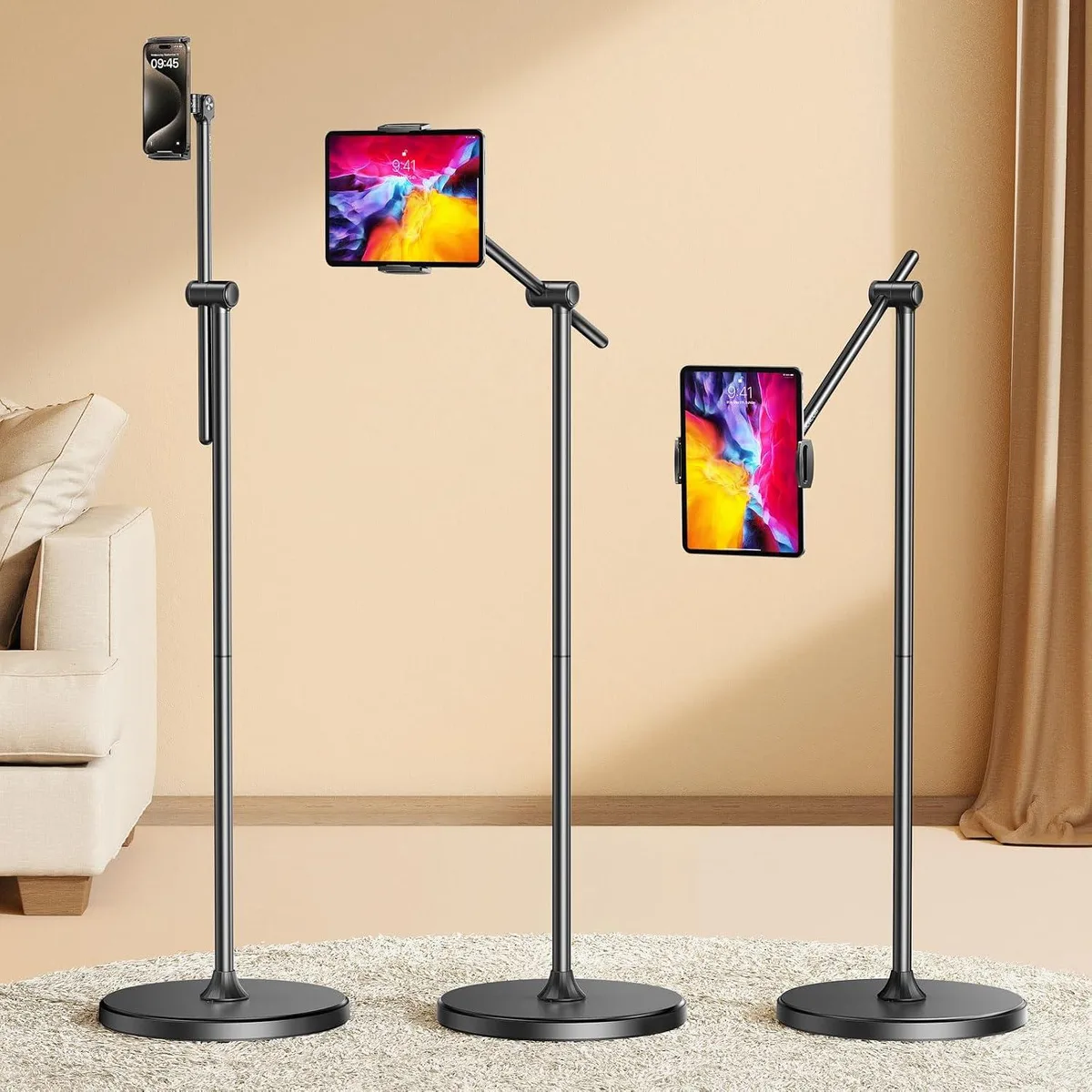 MCHOSE MCHOSE Tablet Floor Stand 107-160 cm 3.0 kg base 4.7-15.6 in — product photo