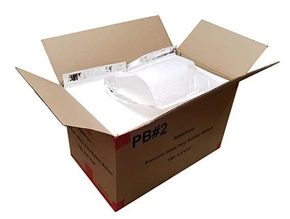 iMBAPrice iMBAPrice 100 #2 8.5" x 12" Pure White Self-Seal Poly Bubble Mailers — product photo
