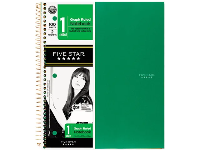 FIVE STAR FIVE STAR 06190 Notebook, 1 Subject, 100 Sheets — product photo