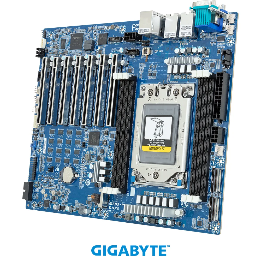 GIGABYTE GIGABYTE ME03-PE0 server motherboard AMD EPYC 8004 SP6 DDR5 ATX — product photo