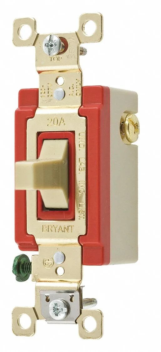 Ivory toggle wall switch with screw terminals