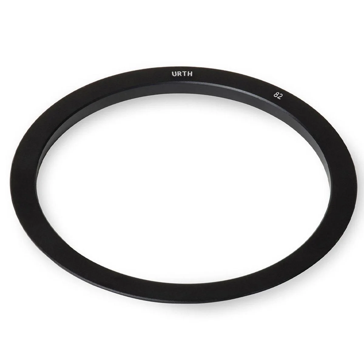 Black metal adapter ring with threaded edges, matte finish, connects 86mm to 82mm for 100mm filter holder