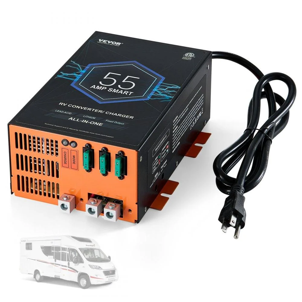 VEVOR VEVOR RV Converter 55A 120V to 12V 4-Stage Smart Charger 13-16.5V Adjustable Lithium Lead-Acid ETL — product photo