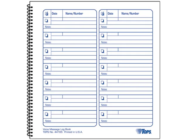 TOPS TOPS 44165 Voice Mail Log Book 1400 Messages — product photo