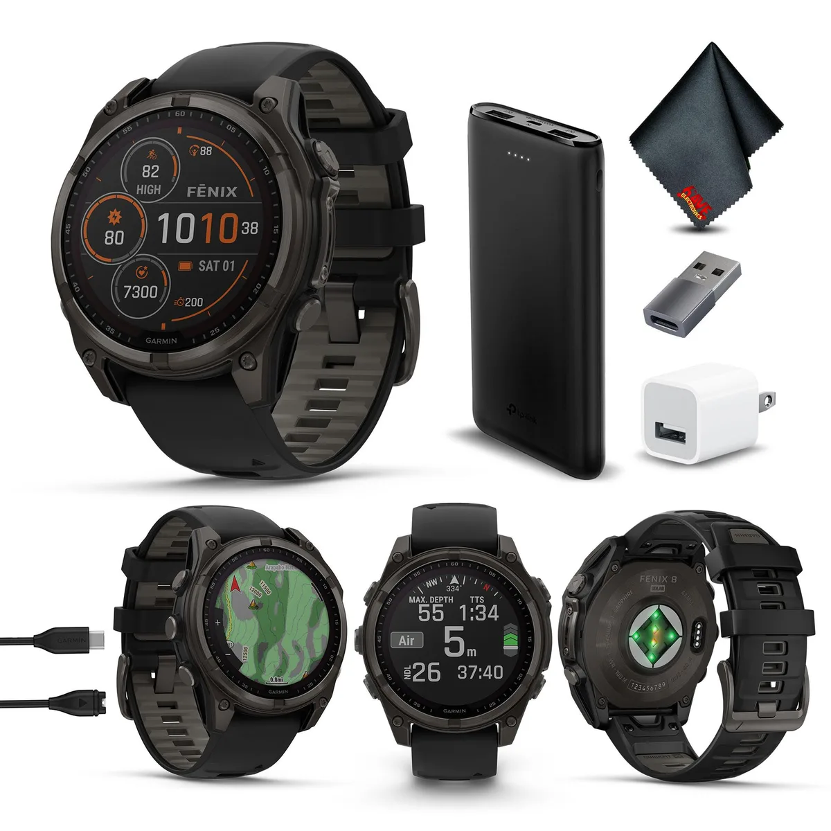 Garmin Garmin fenix 8 47mm Solar Sapphire Carbon Gray DLC Titanium wearable technology — product photo