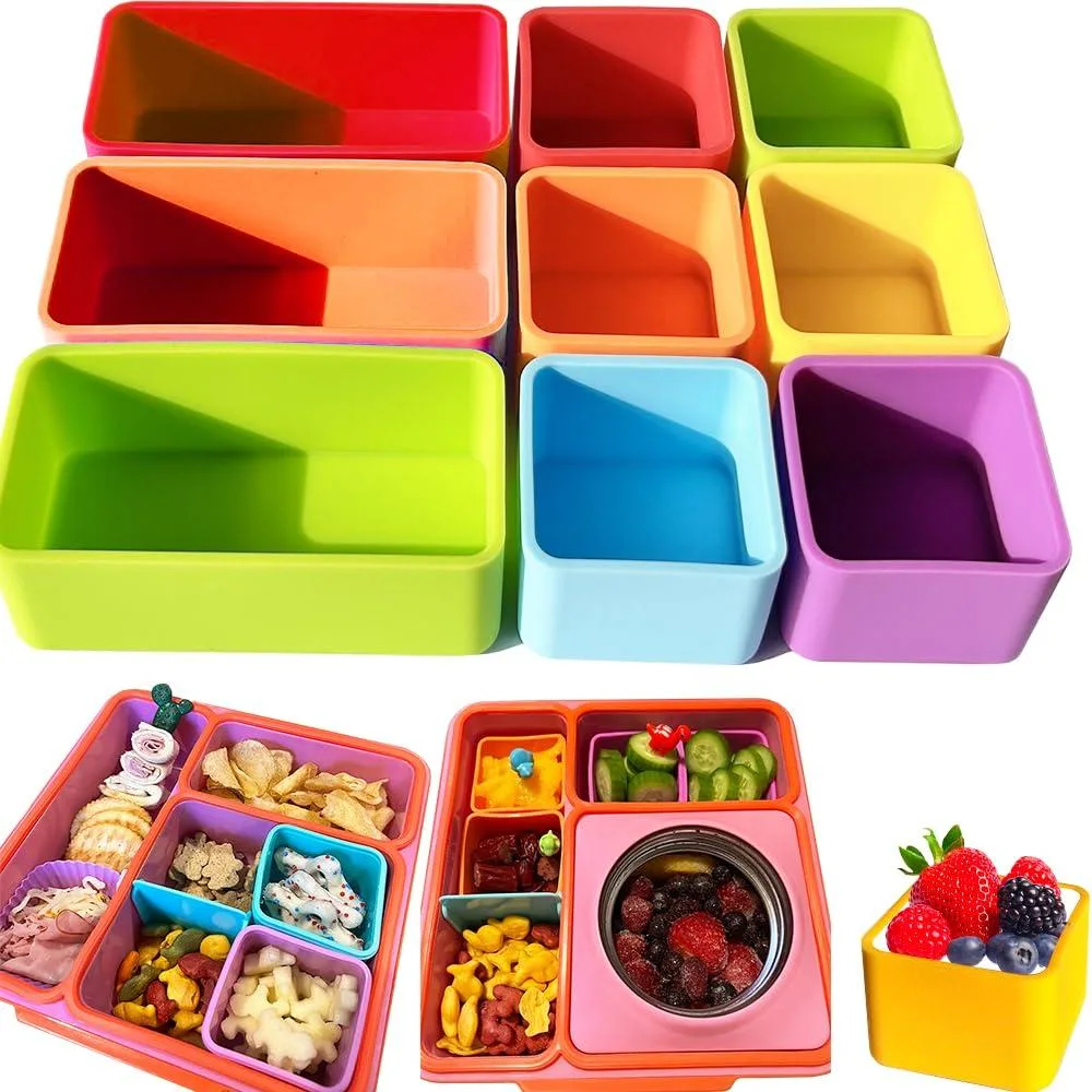 ChefVentions Silicone Lunch Box Dividers Red 9pcs 1.5in 445F 230C — product photo