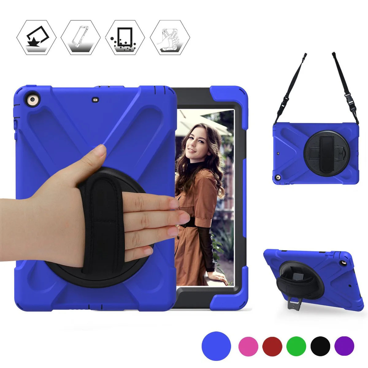 Werleo Werleo A1474 rugged iPad Air case with 360 stand and straps — product photo
