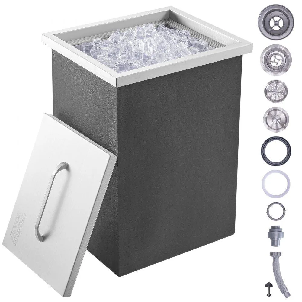 VEVOR VEVOR Drop-in Ice Chest 14"L 12"W 18"H 26.7 qt Stainless Steel — product photo