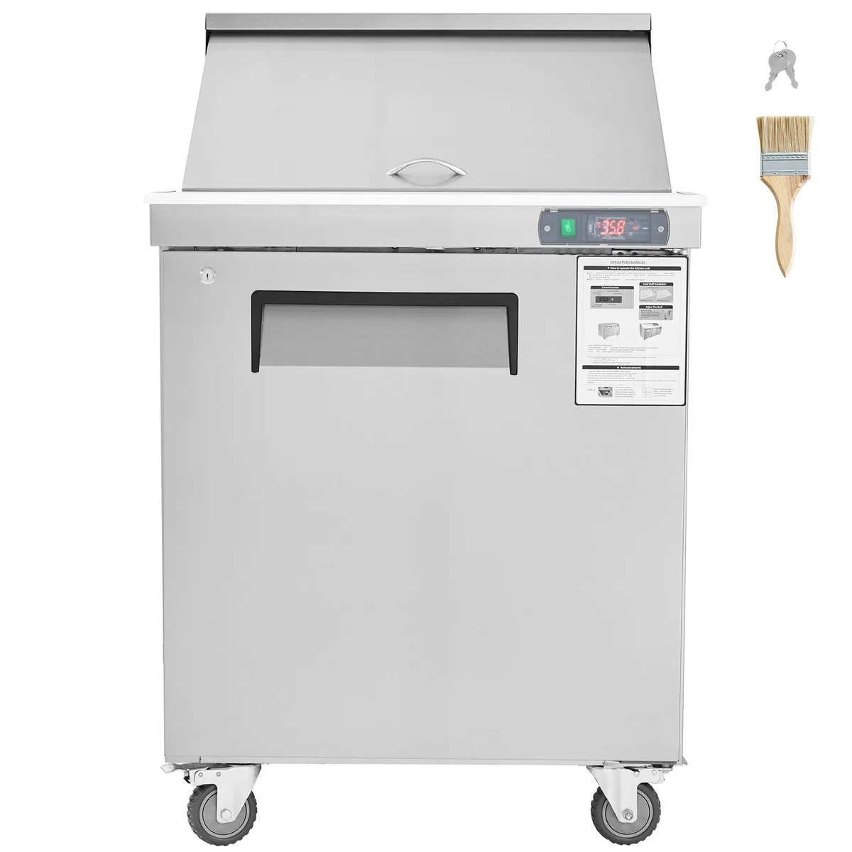VEVOR VEVOR 28" Commercial Refrigerated Prep Table 7.4 Cu. Ft 12 Pans Stainless Steel — product photo