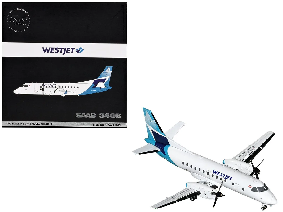 GeminiJets GeminiJets Saab 340B WestJet 1/200 Diecast Airplane 4.25in Wingspan — product photo