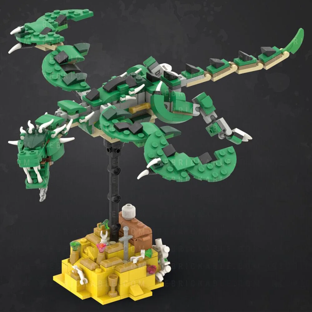 ZITIANYOUBUILD ZITIANYOUBUILD MOC-127000 Medieval Castle with Green Dragon 3892 Parts — product photo