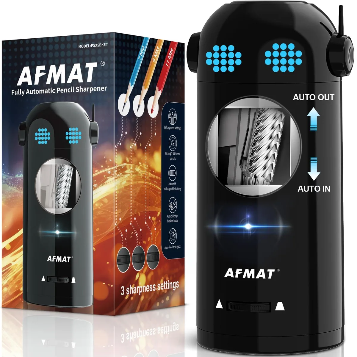  AFMAT PSX5BKET Electric Pencil Sharpener Black — product photo