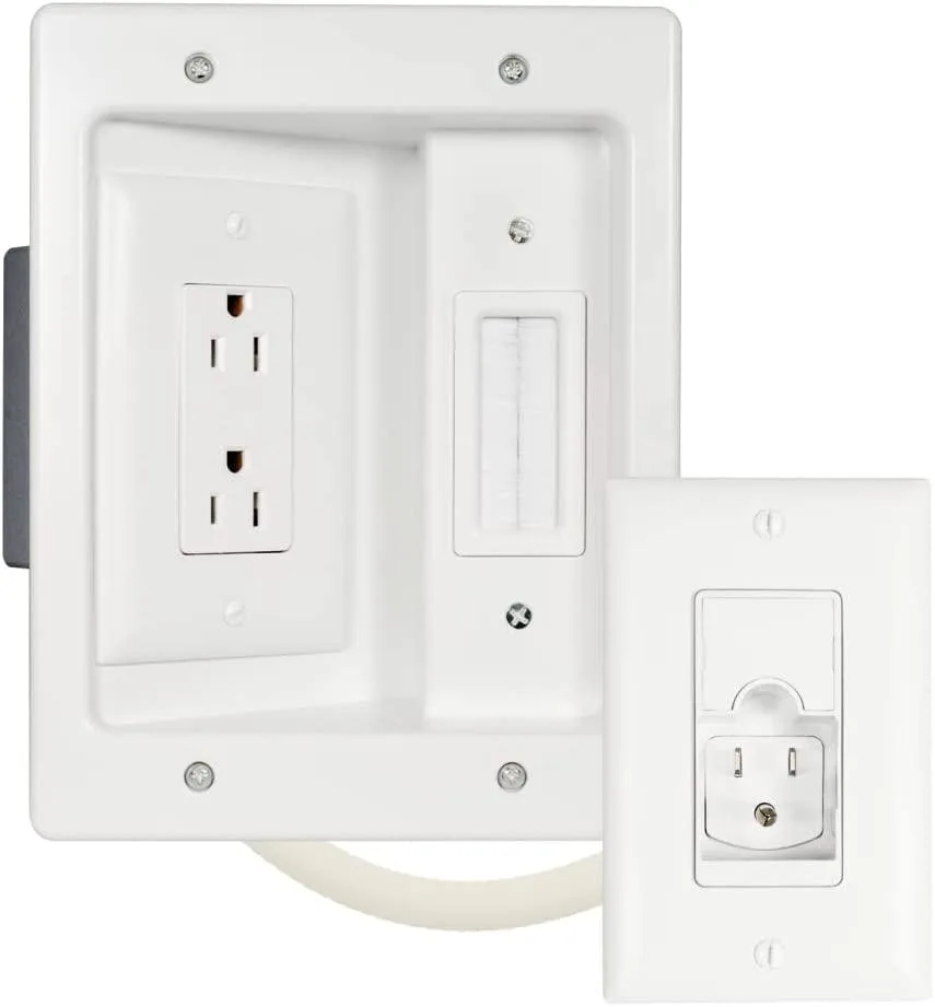 SANUS SYSTEMS SANUS SYSTEMS SA-IWP1-W1 In-Wall Power Kit White 8.75"W x 10.25"H — product photo