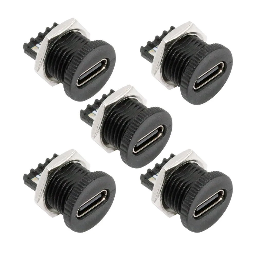 LORDWORLD LORDWORLD USB-C Female to 6-Pin Screw Mount 5pcs — product photo
