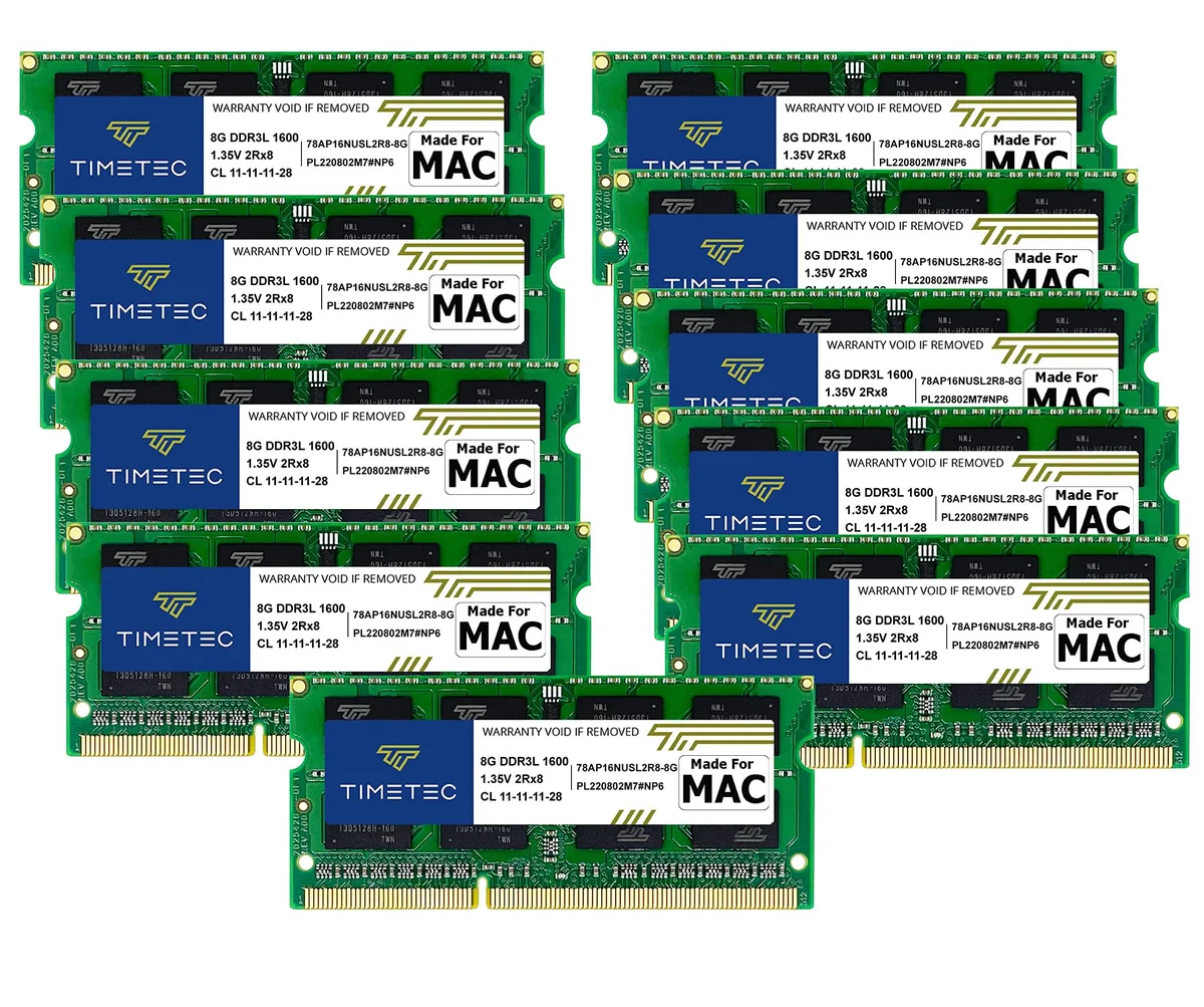 Timetec Timetec 80GB Kit (10×8GB) DDR3L 1600MHz CL11 204-Pin SODIMM Laptop RAM — product photo