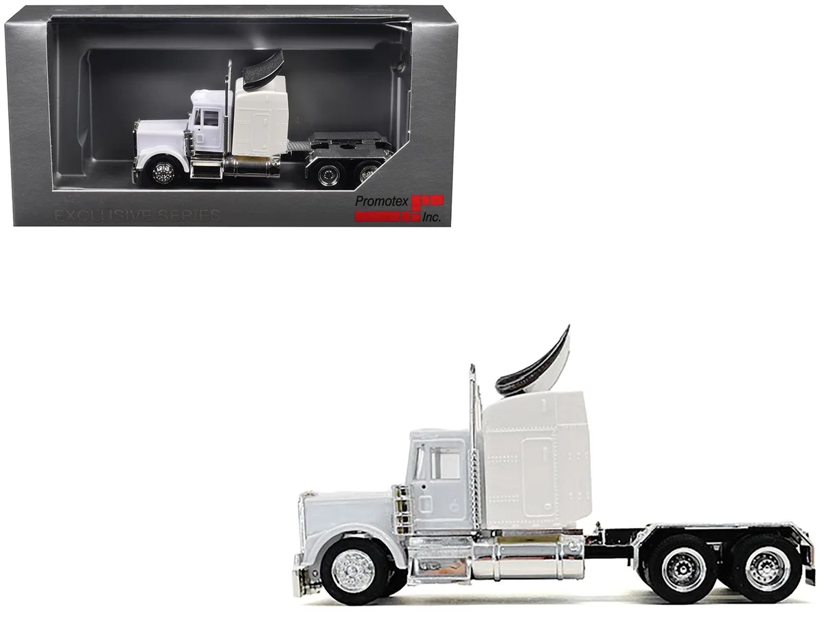 Promotex Promotex Kenworth W900 Sleeper Cab White 1/87 Scale Plastic Model Car — product photo