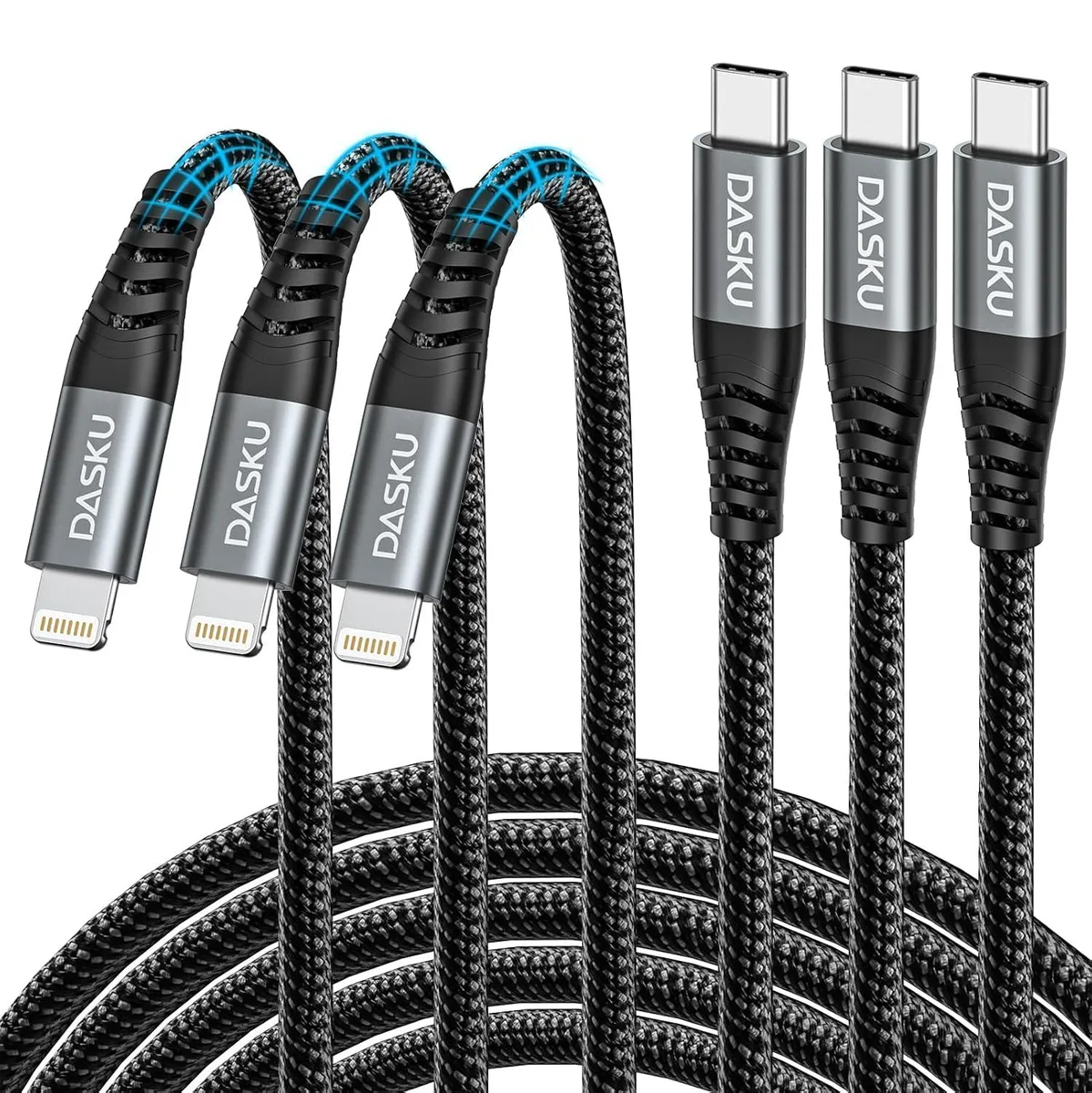 MCHOSE MCHOSE USB-C to Lightning Cable 10 ft 3-pack MFi Certified — product photo
