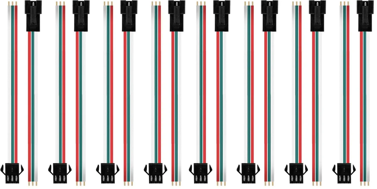 KEHIPI KEHIPI 20 Pairs JST SM 3 Pin Connectors 15cm 22awg Wire (Pack of 2) — product photo