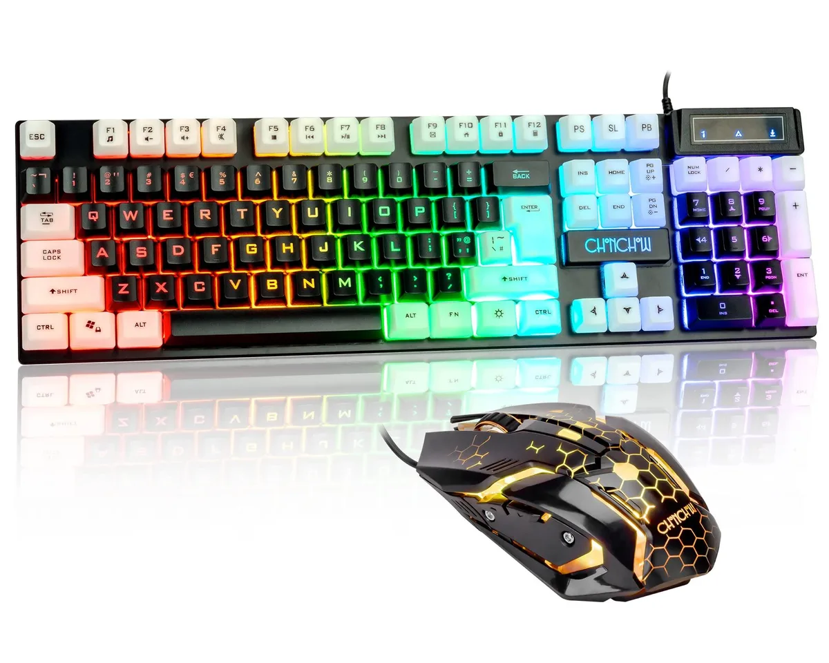  Redragon 5-951 Gaming Keyboard and Mouse Combo, 104 Keys, 1200-3600 DPI — product photo