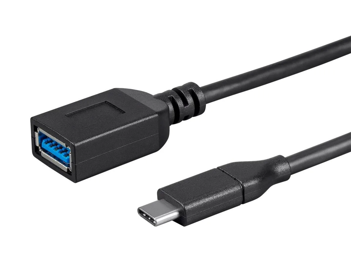 Monoprice Inc. Monoprice 124288 USB C to USB A Female 3.1 Gen 1 Extension Cable 0.5 ft Black — product photo