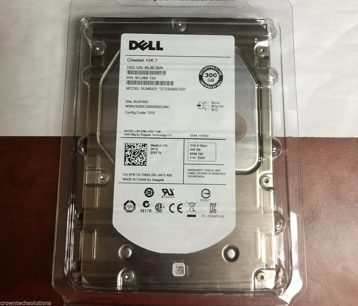 DELL DELL F617N 300GB 15000 RPM 3.5" SAS internal hard drive — product photo
