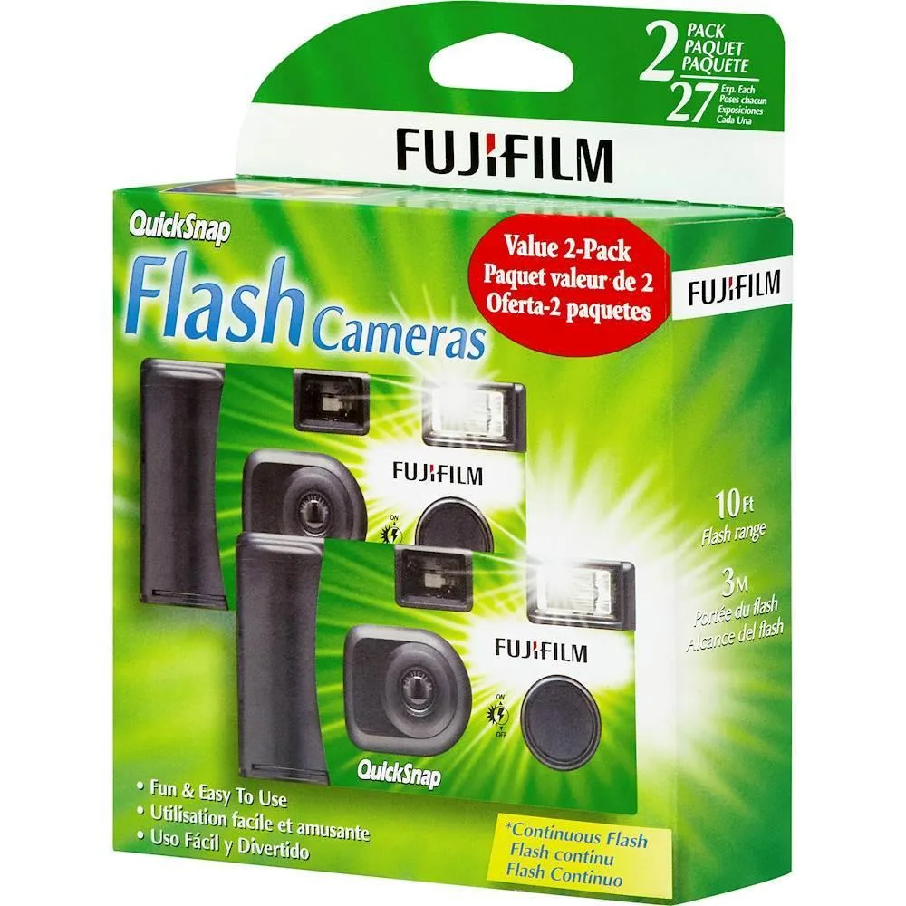 FUJIFILM FUJIFILM QuickSnap Flash 400 Disposable Film Camera 2-Pack Green — product photo
