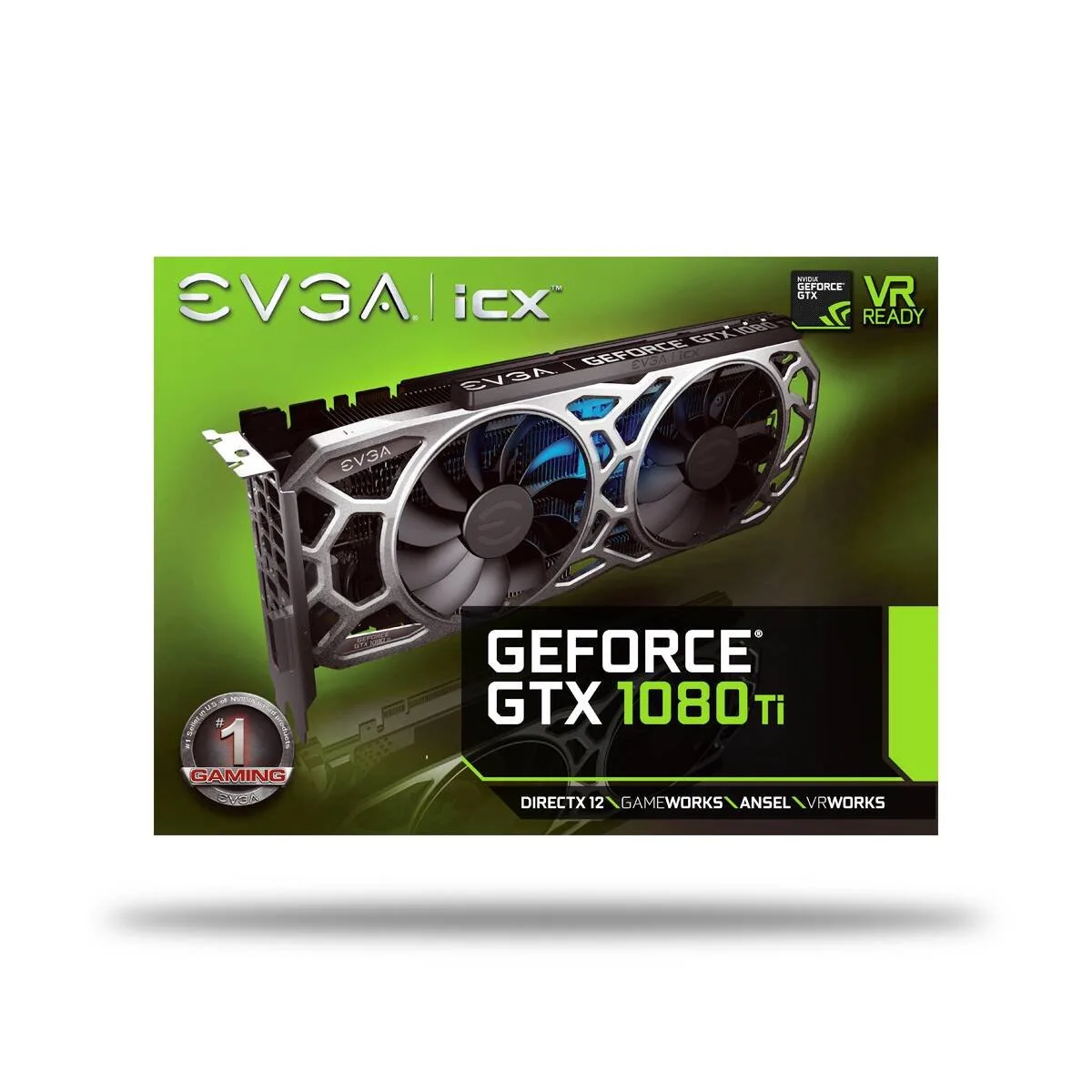EVGA EVGA GeForce GTX 1080 Ti 11GB GDDR5X ICX RGB graphics card — product photo