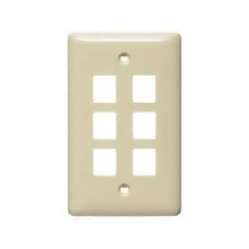 Hubbell Incorporated Hubbell Incorporated NSP16W 1-Gang 6-Port White Wall Plate — product photo
