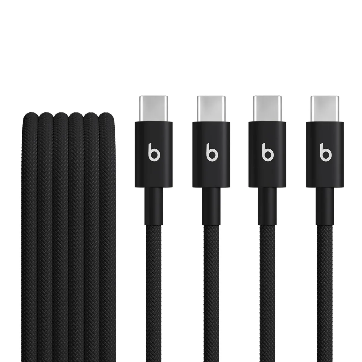 Beats USB-C to USB-C Braided Cable 2 Pack 5 ft Bolt Black — product photo