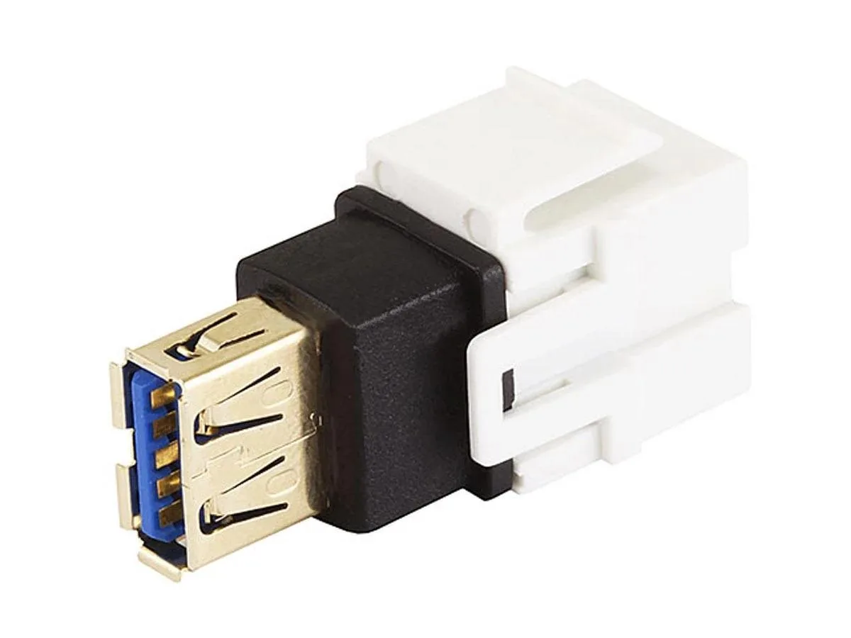 Monoprice Inc. Monoprice 107836 USB 3.0 A Female Coupler Keystone White — product photo