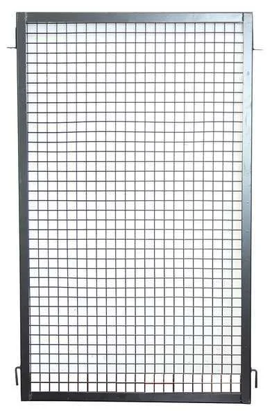 Black welded steel wire partition panel two by five feet powder coated finish