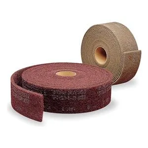 Maroon non-woven abrasive roll, two inches by thirty feet