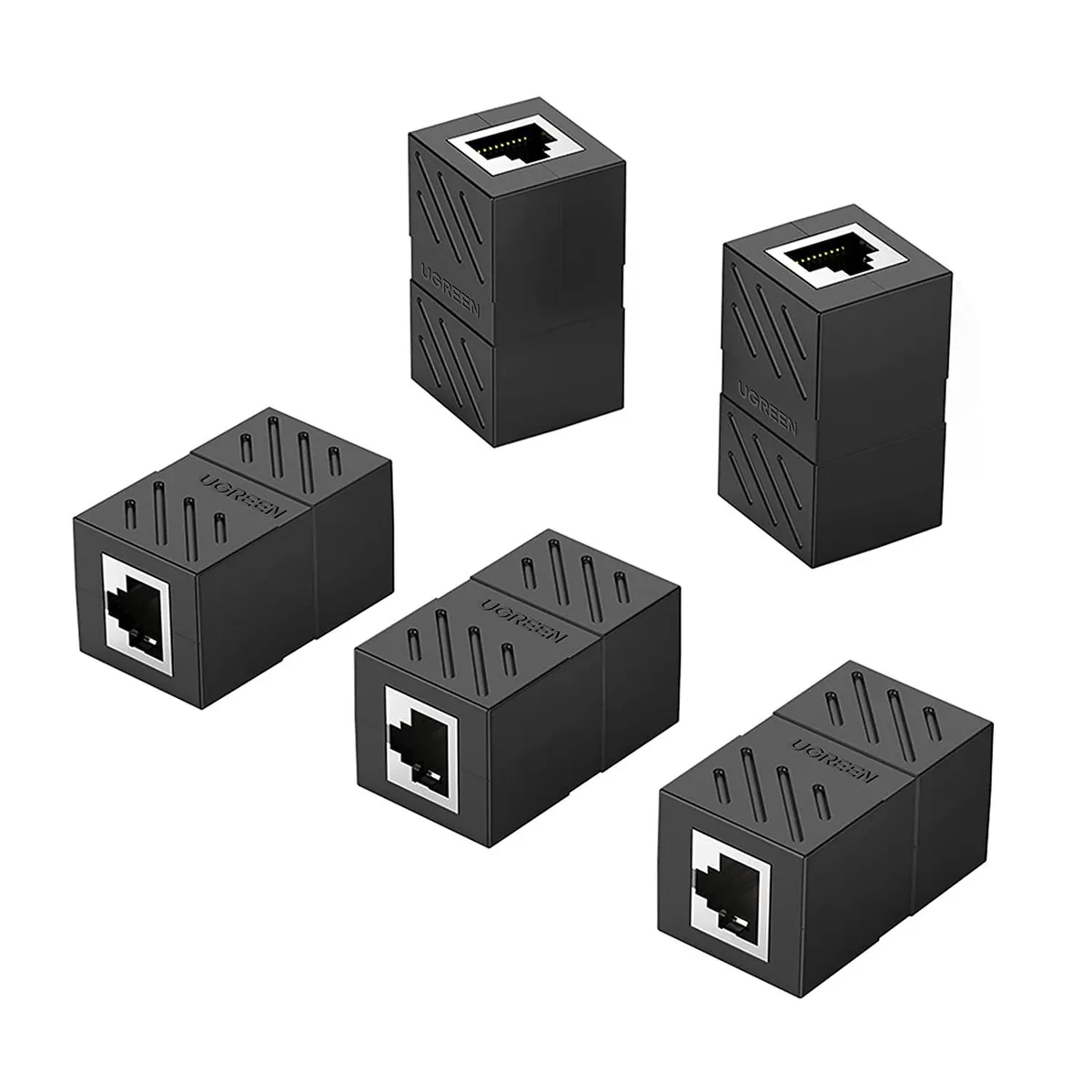 UGREEN UGREEN RJ45 Coupler 5 Pack Cat7 Cat6 Cat5e Female to Female Black — product photo