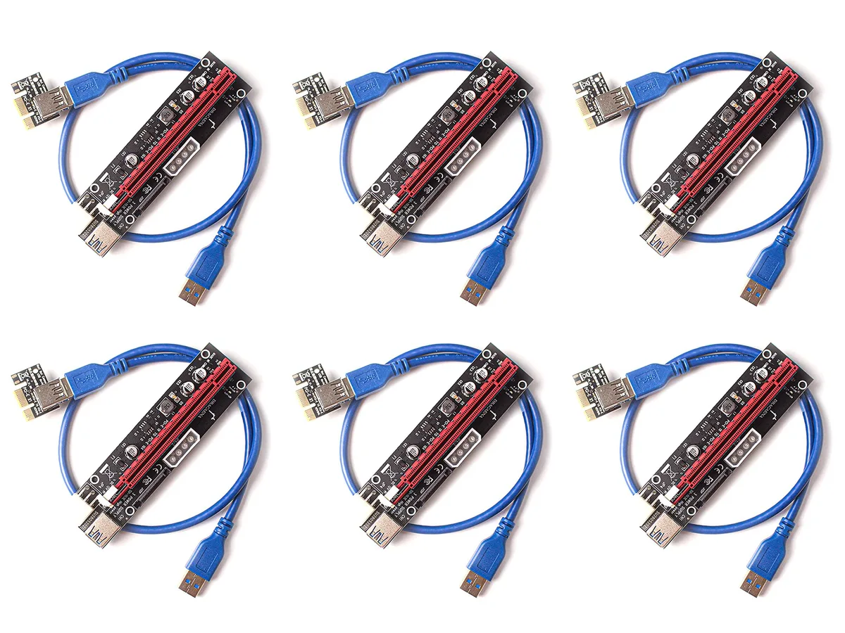 greenDracaena greenDracaena PCIe 1x to 16x Riser Kit 6-Pack 60cm USB 3.0 — product photo