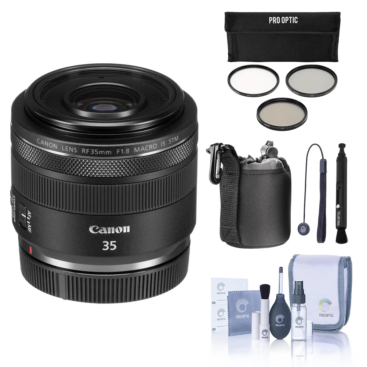 Canon Canon RF 35mm f/1.8 Macro IS STM Lens with ProOptic 52mm Filter Kit — product photo