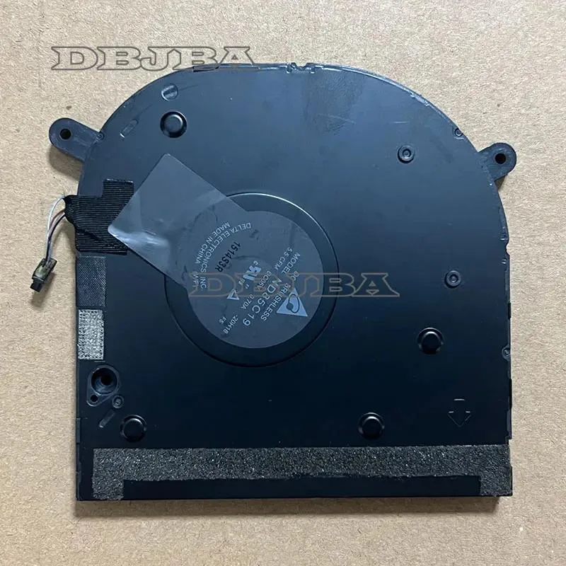 Small black laptop GPU cooling fan with cable and connector