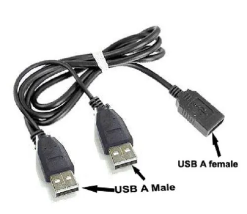 Laintek Laintek YC150 USB Y Cable Splitter 1 Female 2 Male Black — product photo